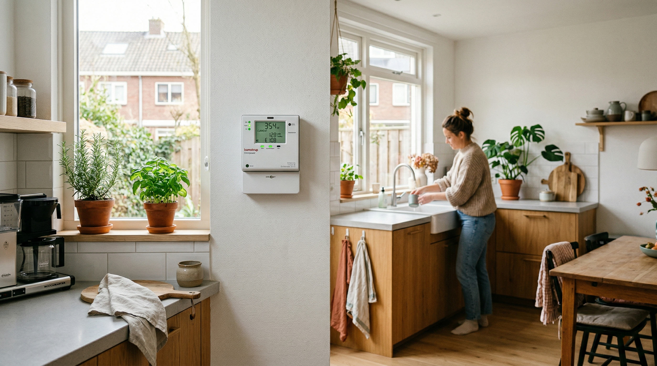 Slimme energiemeter in een Nederlandse woning